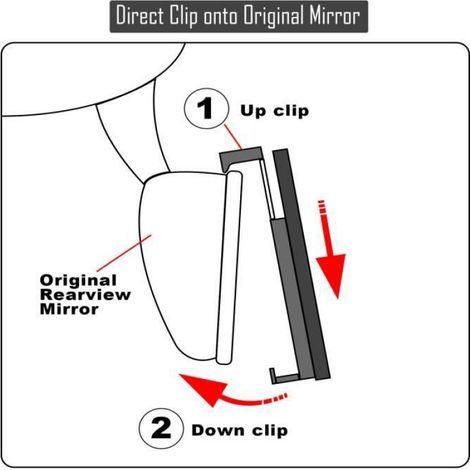 Rétroviseur Intérieur - 300 mm - Grand Angle - Anti-éblouissement - HD Vision - Universel - 1 Pièce (1/4)