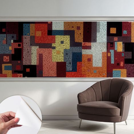 Fotomurale adesivo stickers - murali decorativo - soggiorno moderno - effetto realistico - Forme colorate 250x104 cm (1/5)