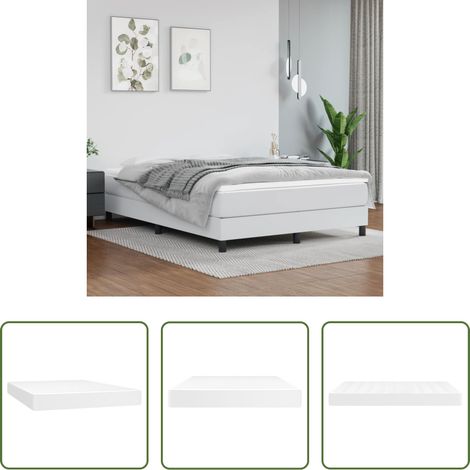 vidaXL Mousse de soutien - Matelas de lit à ressorts ensachés fermeté moyenne Blanc 140x200x20 cm (1/5)