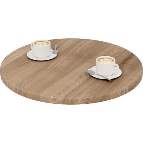 LAMO Manufaktur Tischplatte rund 60 cm aus Naturholz  Holzplatte für Couchtisch, Stehtisch, Bartisch  Stärke: 28 mm  Farbe: Nussbaum