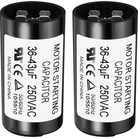 2 Paquet Marche Condensateur Moteur Démarrage Condensateur  36-43uF/Mfd 250V 50/60Hz CD60, pour Électrique Moteur Démarrage Fonctionnement, Moteur Démarrage Condensateur (1/5)