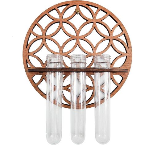 【Porte-tube à plantes】 Rack Bois Test Tube Solide Boîte Hanging m8396 Décor mural Home (tube plastique) (1/5)