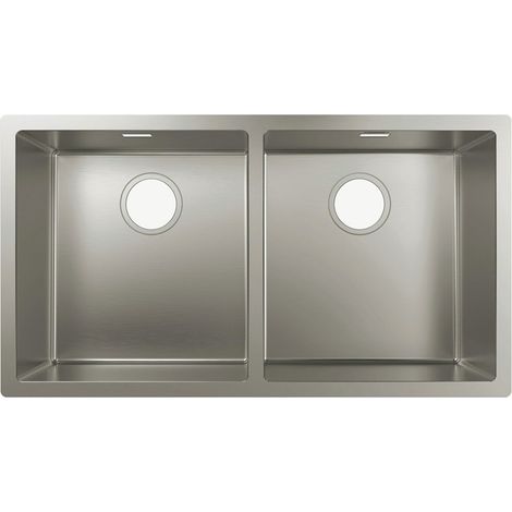 hansgrohe UB-Spüle S719-U765 370/370 763x398mm, 2 Hauptbe., o. HL, Edelstahl (1/4)