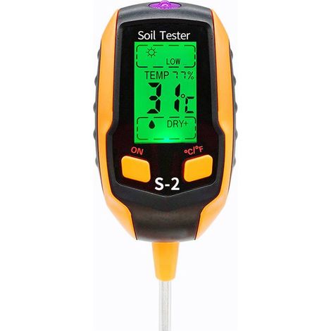Soil Ph Meter 5-in-1 Soil Tester Digital Moisture Plant Thermometer Test Humidity Meter for Potted Plants Gardens Lawns