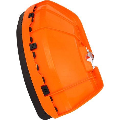 Protège-tête débroussailleuse 26/28mm orange plastique anti-poussière pluie neige 37x20cm 265g accessoire rechange 1 pièce (1/5)
