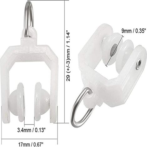 Zubehör für Gardinen im Einzelhandel, Zubehör für gebogene Laufschienen, Kugellagerzubehör für Vertikaljalousien, Zubehör für geräuscharme Rollen (15 Stück) (1/5)