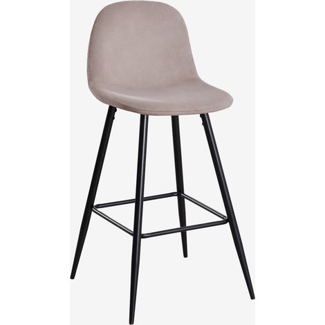Taburete alto en terciopelo Glamm SKLUM Negro ↑75 cm (1/5)