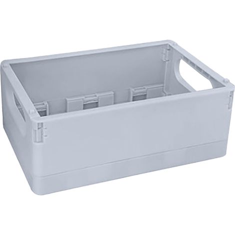 Boîte de rangement bureau plastique empilable pliable, panier organiseur bureau pour snacks jouets fournitures scrapbooking, bleu lac. (1/5)