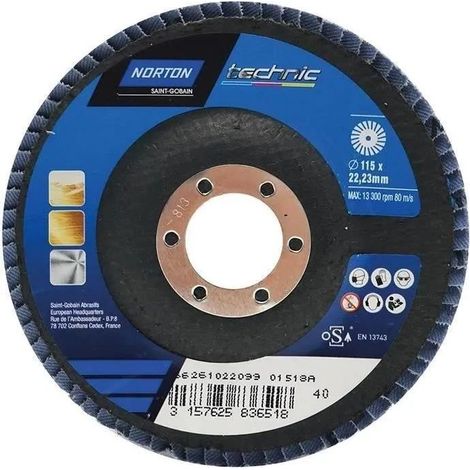 Disco a lamelle Norton Ø115mm Grano 40 Convesso