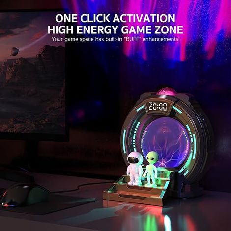 Projecteur Bluetooth avec Boule Plasma, Réveil LED avec Veilleuse Bruit Blanc avec Télécommande, Décoration de Chambre pour Adultes (1/4)