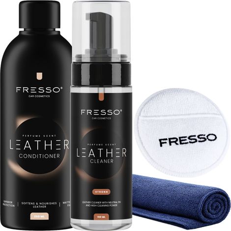 Set Fresso para la limpieza, renovación y cuidado del cuero y la tapicería de cuero. (1/5)