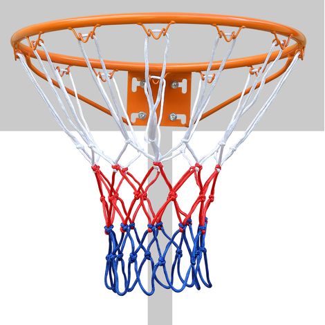 Canestro da basket da 45,72 cm con rete, montaggio a parete o porta, acciaio, arancione (1/5)