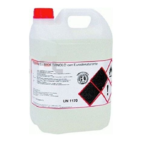 Carburant liquide bioéthanol 5 litres – Bouteille écologique pour bio-cheminées – Énergie renouvelable pour chauffage intérieur – Sprintchimica