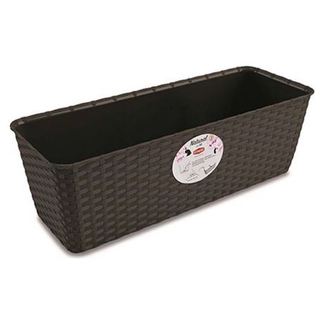 Stefanplast Cassetta Fiori Rattan Ristagno Acqua 50cm Marrone