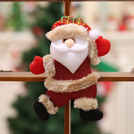 3 pièces accessoires d'arbre de noël figurine de noël danse vieil homme bonhomme de neige cerf ours tissu poupée pendentif cadeau (style 1)