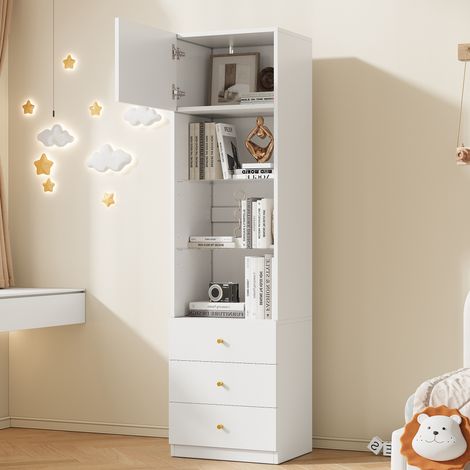 Vetrina mobile contenitore con cassetti 50x40x180 cm OKMYHOME (1/5)