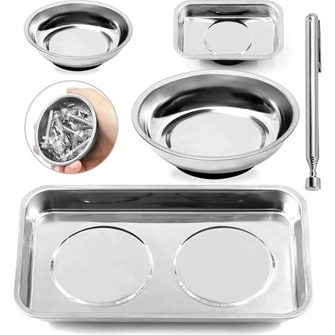 Magnetic Tool Tray with Magnetic Pick Up Tool for Socket Parts Screws, Nuts, Bolts, Metal Tools (1/5)