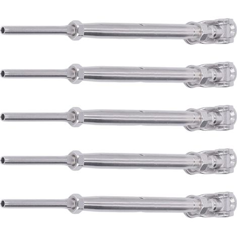 Kit De Vis Tire-Fond à Filetage en Acier Inoxydable De 1/8 Pouces, Haute Précision, pour Garde-Corps De Câble, Kit De Tendeurs Réglables à 180 ° pour L'industrie, 5 Pièces (1/5)