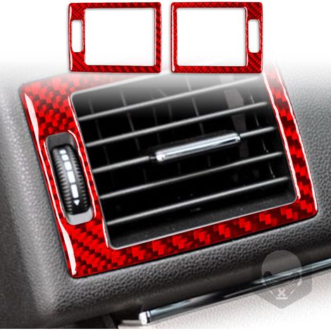 (Rouge) Compatible avec Mercedes-Benz Classe B W245 (2005-2011) - Accessoire décoratif autocollant en fibre de carbone pour sortie d'air de climatisation (1/5)