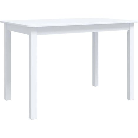 Maison Exclusive - Table à manger Blanc 114x71x75 cm Bois d'hévéa massif (1/5)