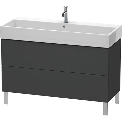 Duravit Meuble sous-lavabo L-Cube vertical 118,4 x 45,9 cm, 2 tiroirs, pour Vero Air 235012, Coloris: Décor graphite mat - LC677904949 (1/4)