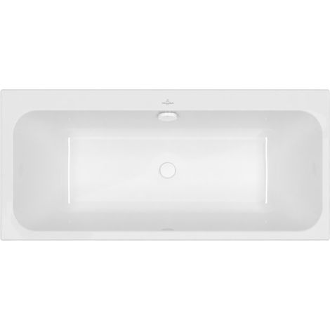 Baignoire droite 180 x 80 VILLEROY & BOCH Architectura + Vidage de baignoire WIRQUIN blanc
