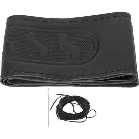 Housse de volant universelle 15 pouces microfibre, couture DIY, ajustable pour Chevrolet Corvette/Silverado, noir (1/5)