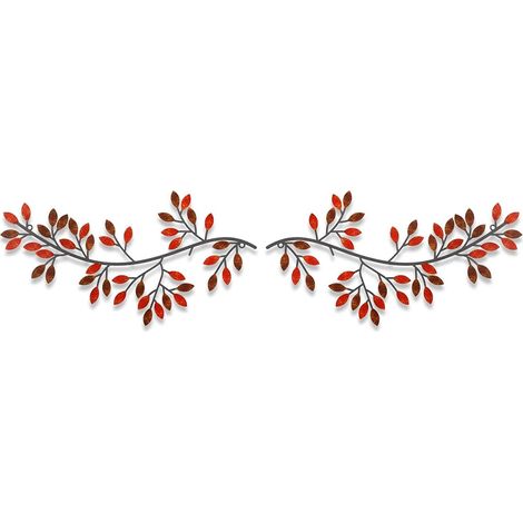 BRAVIX feuilles decoration murale metal, (2Pack) decoration murale decoration anniversaire décoration decoration chambre mariage accessoires intérieure salon maison tableau decoration murale salon (ro