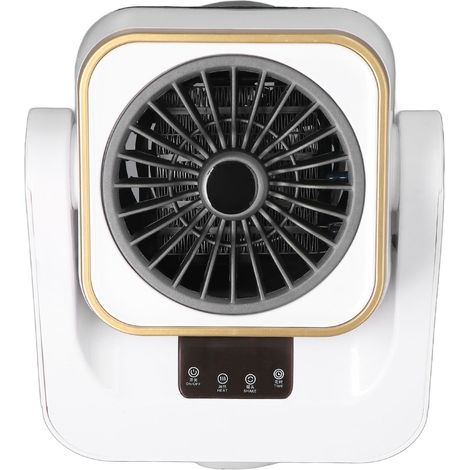 Chauffage d'appoint de bureau, petit radiateur électrique à double usage (froid/chaud) avec télécommande, idéal pour la maison, le bureau ou une chambre d'étudiant. Compatible UE 220 V, 1000 W, gris. (1/5)