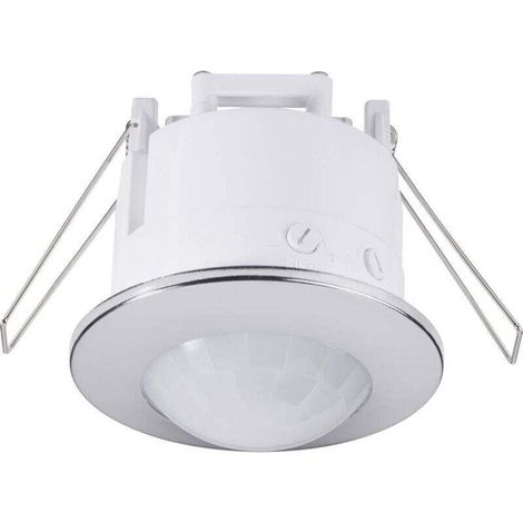 Détecteur de mouvement PIR encastré plafond 360°, relais chrome IP20, modèle 1289331 (1/4)