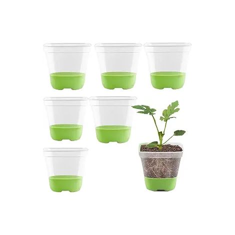 Lot de 12 pots de pépinière transparents renforcés avec base en silicone pour faciliter le repiquage, 3,18 pouces, réutilisables pour semis, boutures et légumes (1/5)