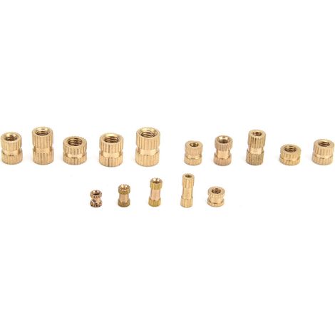 Kit 460 Écrous À Embase Moletés Laiton Filetés M2 M3 M4 M5 Insert À Visser Pour Bois Plastique Assortiment (1/5)