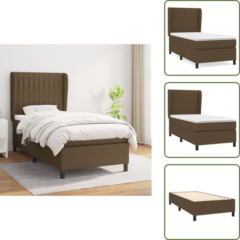 Boxspringbett mit Matratze Dunkelbraun 100x200 cm Stoff - Boxspringbett - Doppelbett - Bettenrahmen - Lattenrost - Matratze (1/5)
