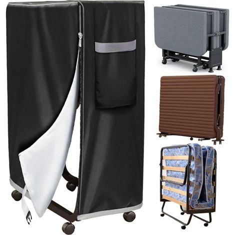 Housse de rangement pour lit pliant réglable étanche anti-poussière housse de protection multifonctions intérieur extérieur housse de matelas pour lit pliant 99 38 114 cm, (1/4)