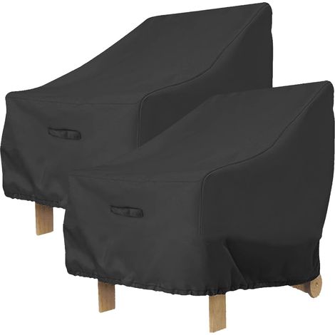 2pcs Housse Protection, Tissu Oxford 210D, Imperméable, Anti-UV, Avec Corde Et Boucle, Pour Fauteuil Jardin (1/5)