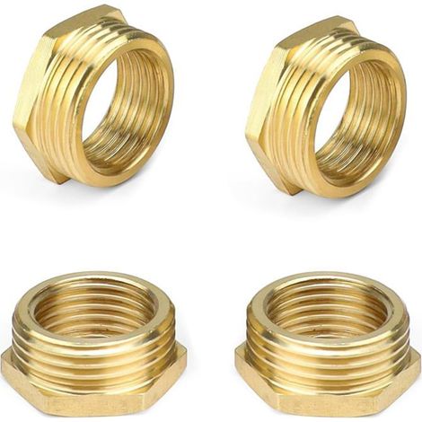 Réducteur en laiton 3/4" mâle vers 1/2" femelle 4 pièces Raccord de tuyauterie chromé Plomberie (1/5)