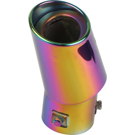 Embout d'échappement universel en acier inoxydable antirouille pour tuyaux de 5,3 cm à 3,8 cm de diamètre, coudé et coloré (1/4)