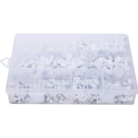 Ensemble De Fixation Carré 350 Pièces Pour Câbles 4-14mm - Support Mural En Métal Avec Clous - Gestion De Fils Électriques - Boîte De Rangement Incluse (1/5)