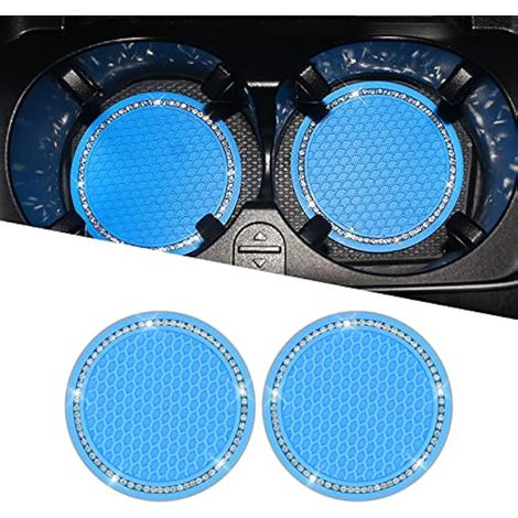 Fogfar Lot de 2 dessous de verre antidérapants universels pour porte-gobelet de voiture, 7,9 cm (bleu) (1/5)