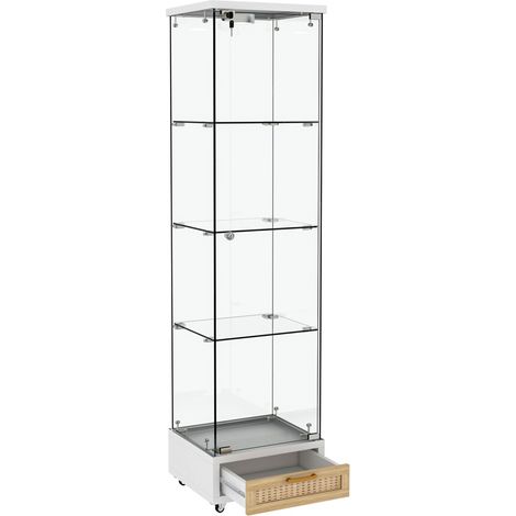 Vitrina de cristal templado con cajones y LED blanca 167 cm (1/5)