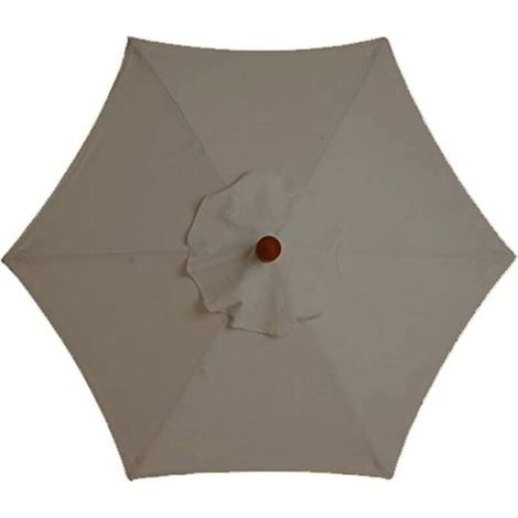 Funda de repuesto para sombrilla, 6 varillas, 3 m, impermeable, anti-UV, tela de repuesto (3 m/9,8 pies, color caqui) (1/5)
