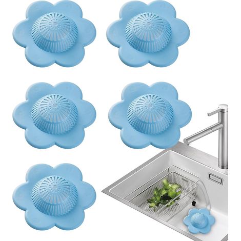 Crépine d'évier en silicone, filtre à ventouse pour baignoire et salle de bain, bouchon anti-obstruction, 5 bouchons pour baignoire