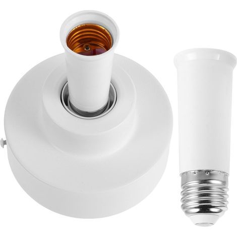 Adaptateur de Douille pour Ampoule de Ventilateur E26/e27 en Métal Robuste avec Installation Facile, Base Blanche Moderne pour Chambre ou Bureau (1/5)