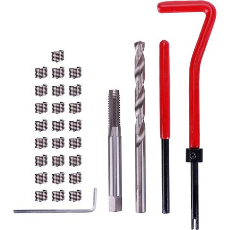 30PCS Thread Repair Insert Kit M8 Thread Insertion Tool Metric HSS Spiral Drill Bit for Automatic Repair Processing Machines (1/5)