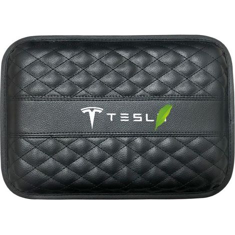 Accoudoir voiture Tesla Model 3 X S, coussin mat noir, repose-bras intérieur en similicuir, protection console centrale, accessoire auto premium (1/4)