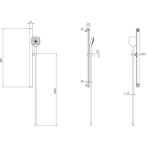 Villeroy & Boch TVS11000300061 Garniture de douche Infinity Showers