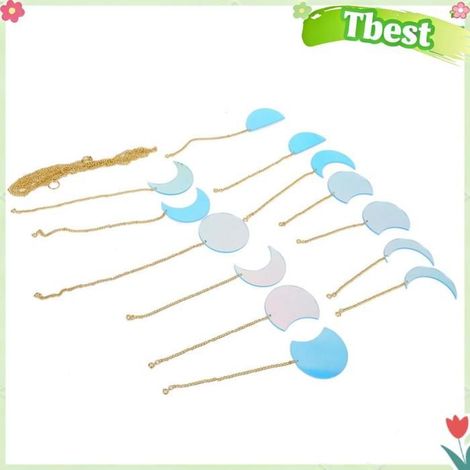 Tbest Guirlande de phase de lune Guirlande de Phases de Lune en PE et Alliage d'aluminium, 13 Pièces, Suspension Murale linge kit (1/5)