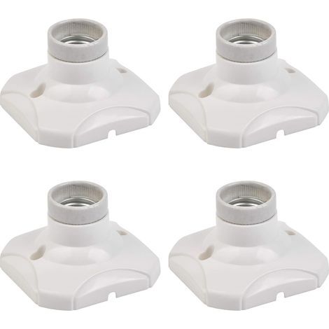 Portalampada LED PCS E27, portalampada E27, portalampada a parete E27, base E27 con staffa per corridoi, scale, camere da letto, cucine (AC 220-250V, bianco) (1/4)