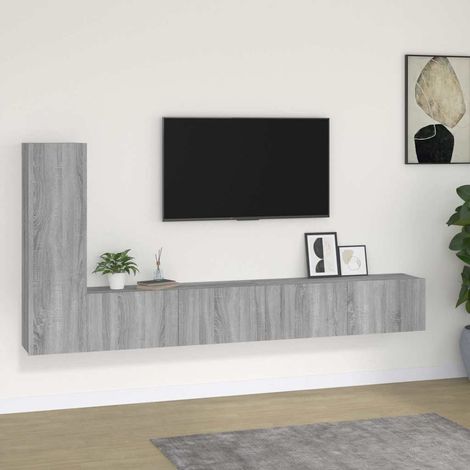 vidaXL 3 Piece TV Cabinet Set Grey Sonoma Engineered Wood (1/5)