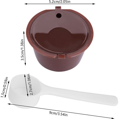 5-teiliges wiederverwendbares Kaffeefilterset aus Edelstahl 304 und lebensmittelechtem PP, nachfüllbare Kapseln (braun) (1/5)